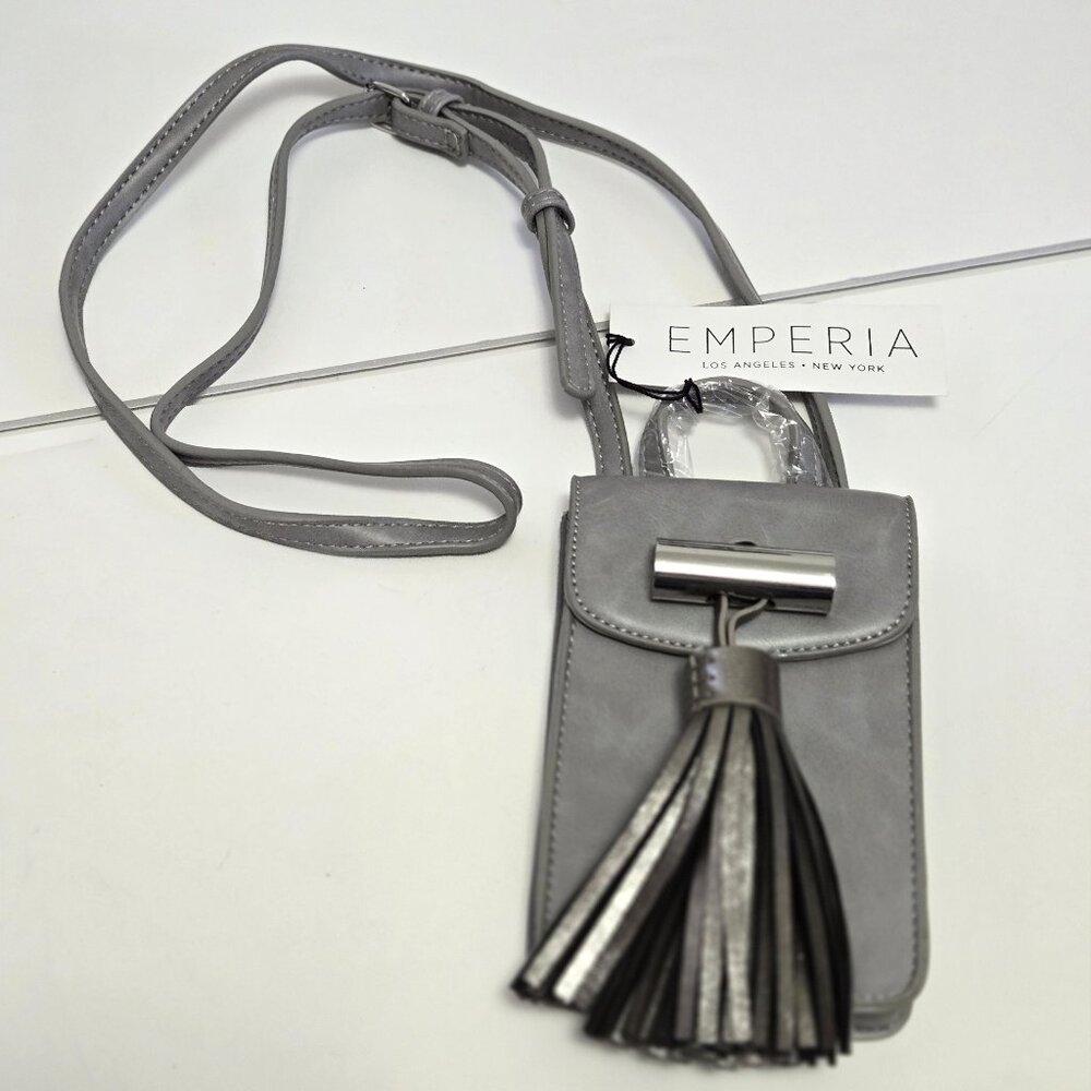 Emperia Silver/Gray Small Crossbody Handbag/Cell Phone Purse